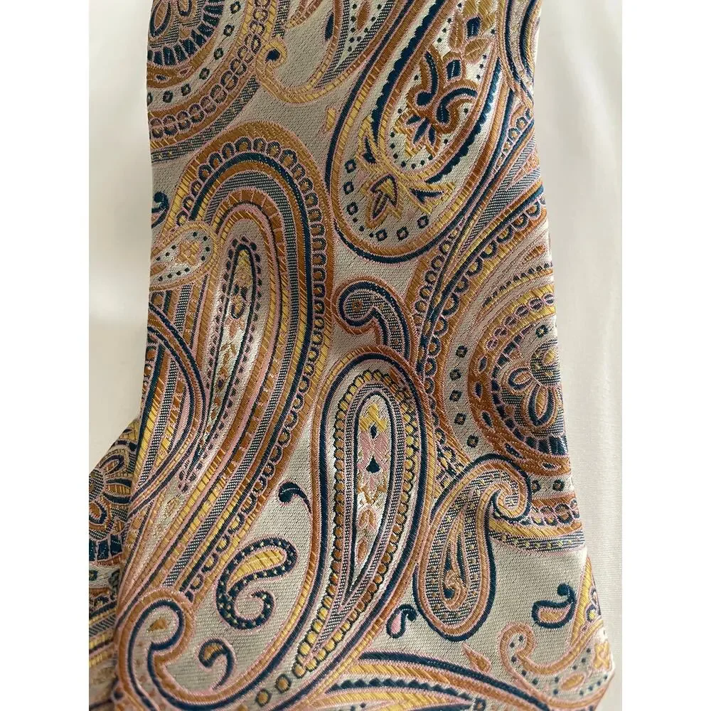 Bruno Piattelli handmade 100% Silk Paisley Tie 59